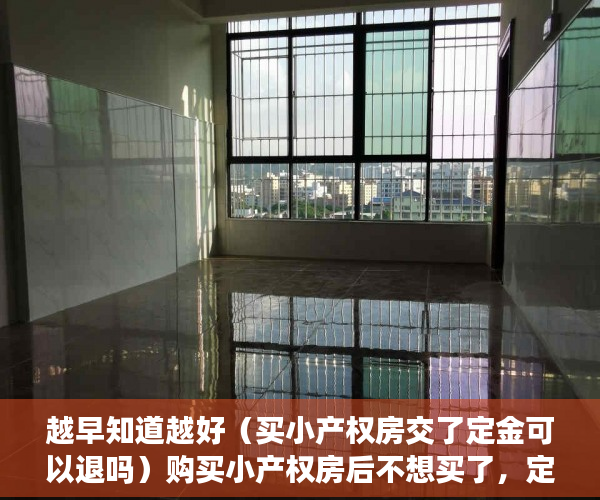 越早知道越好（买小产权房交了定金可以退吗）购买小产权房后不想买了，定金能退回来吗？，买小产权房定金交了未签订合同不想买了,可以退吗，