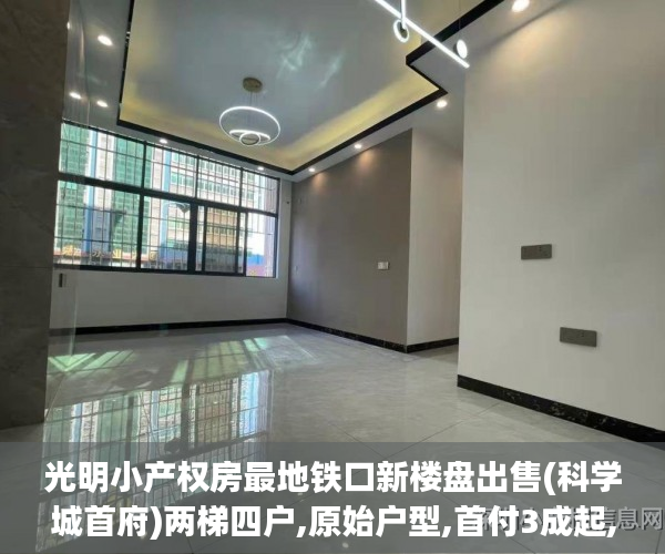 光明小产权房最地铁口新楼盘出售(科学城首府)两梯四户,原始户型,首付3成起,分期5年,利息6厘