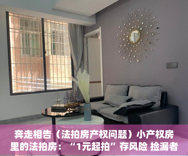 奔走相告（法拍房产权问题）小产权房里的法拍房：“1元起拍”存风险 捡漏者须防猫腻，法拍房1元起拍怎么回事，