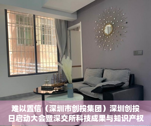 难以置信（深圳市创投集团）深圳创投日启动大会暨深交所科技成果与知识产权交易中心揭牌活动举行，深圳市创投日，
