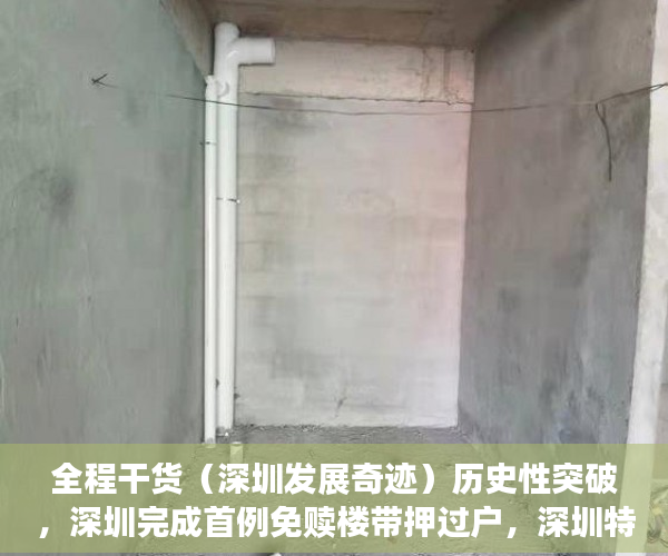 全程干货（深圳发展奇迹）历史性突破，深圳完成首例免赎楼带押过户，深圳特区历史性跨越，