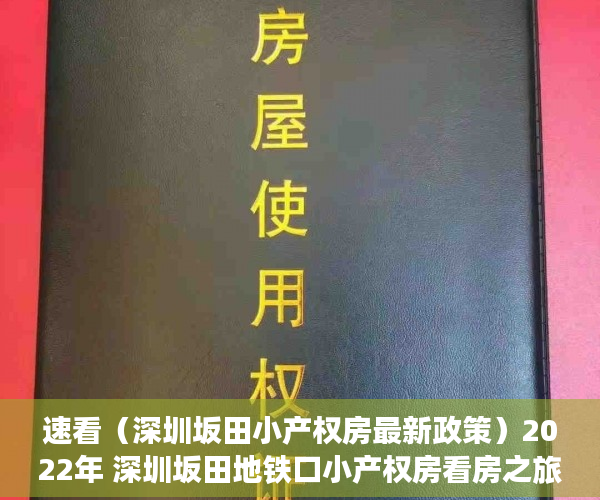 速看（深圳坂田小产权房最新政策）2022年 深圳坂田地铁口小产权房看房之旅总体满意，坂田小产权房的发展，