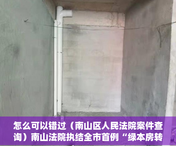 怎么可以错过（南山区人民法院案件查询）南山法院执结全市首例“绿本房转红本房”强制过户案，南山法院诉讼服务中心，