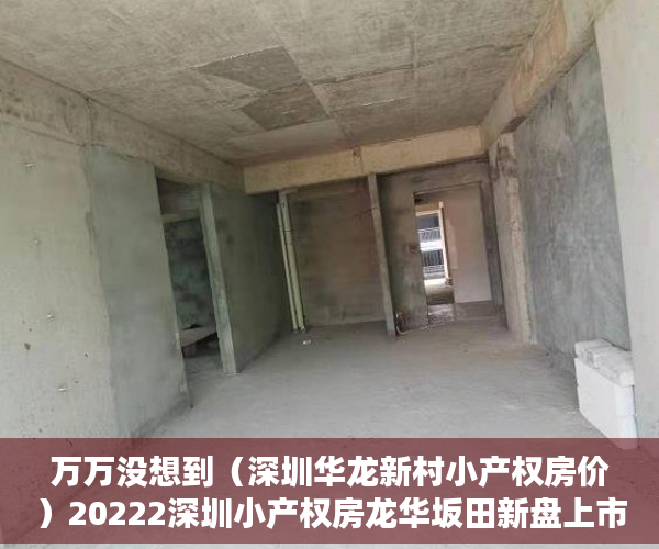 万万没想到（深圳华龙新村小产权房价）20222深圳小产权房龙华坂田新盘上市 岗头壹号，深圳龙华小产权房2019新盘房价，