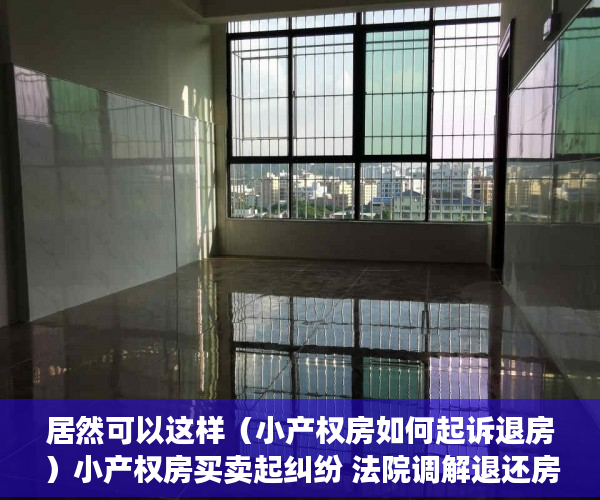 居然可以这样（小产权房如何起诉退房）小产权房买卖起纠纷 法院调解退还房款，小产权房民事调解，